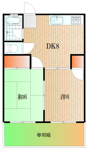 下関市横野町のアパートの間取り