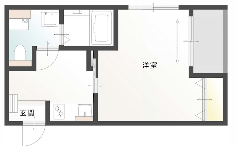 福山市霞町のアパートの間取り