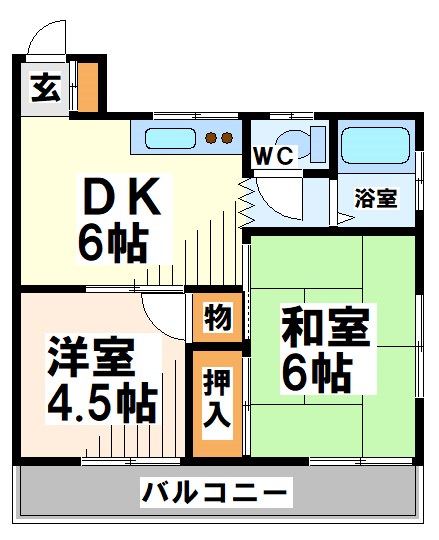 府中市四谷のアパートの間取り