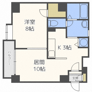 札幌市厚別区厚別中央三条のマンションの間取り