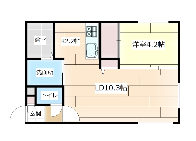 【江別市野幌町のマンションの間取り】