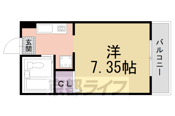 京都市伏見区向島本丸町のマンションの間取り