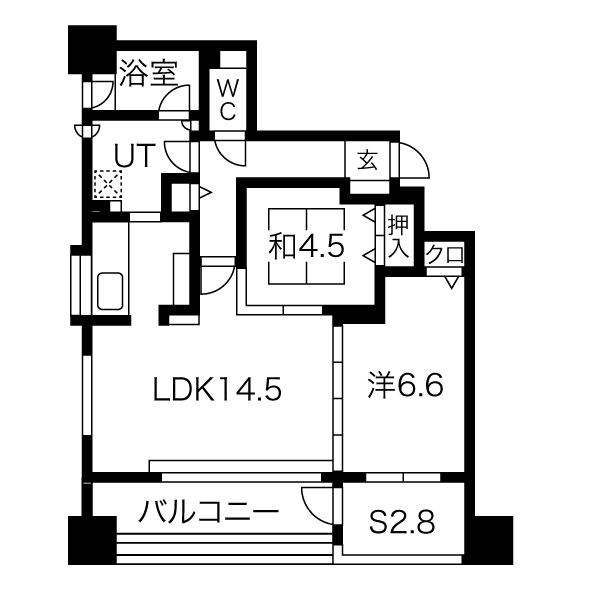 札幌市北区北八条西のマンションの間取り