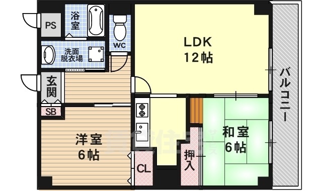 京都市南区吉祥院東前田町のマンションの間取り