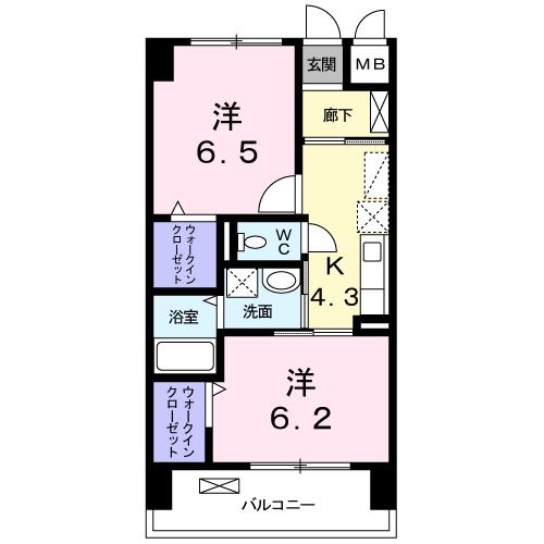 福岡市博多区金の隈のマンションの間取り