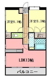 あきる野市雨間のマンションの間取り