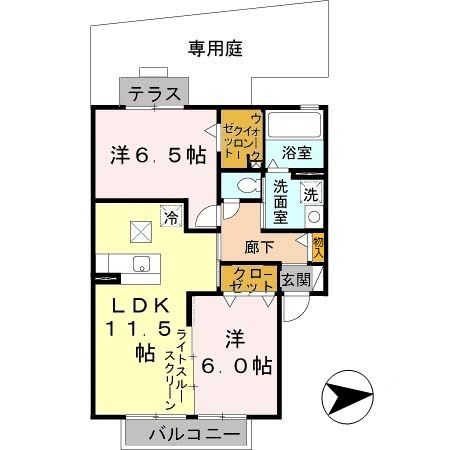 ロジュマン葛城　Ｂ棟の間取り