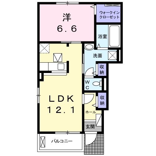 豊川市谷川町のアパートの間取り