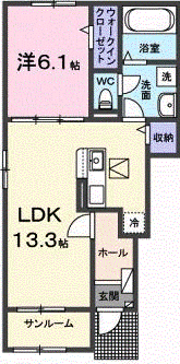 伊勢市小俣町元町のアパートの間取り