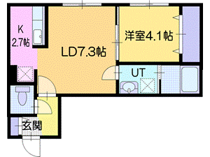 江別市東野幌町のアパートの間取り