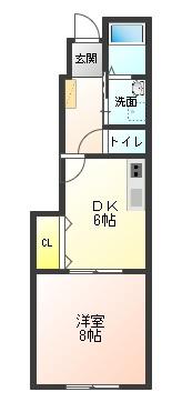 津市牧町のアパートの間取り