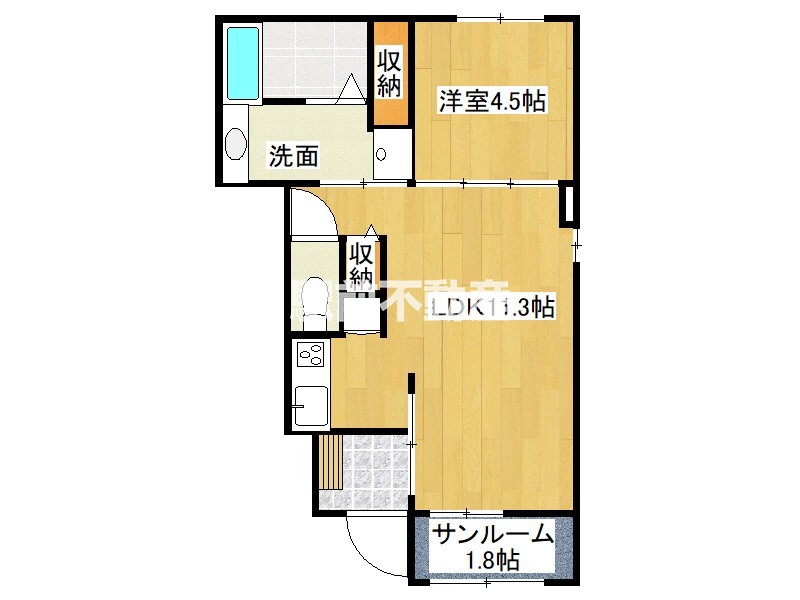 鳥栖市田代新町のアパートの間取り