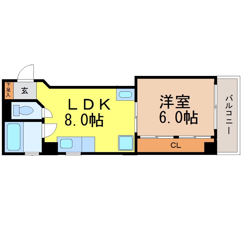 名古屋市中区新栄のマンションの間取り