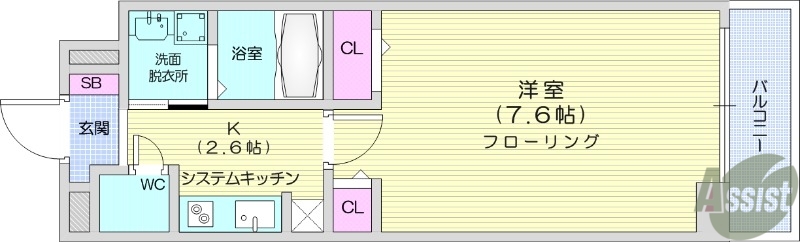 多賀城市笠神のアパートの間取り