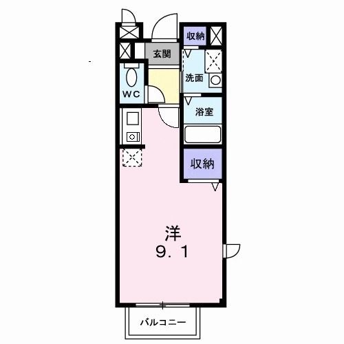 新潟市北区嘉山のアパートの間取り