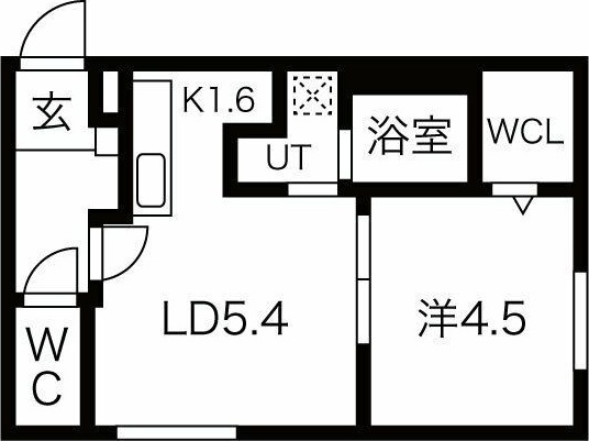 札幌市東区北四十三条東のマンションの間取り