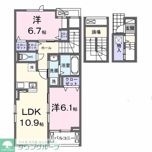 さいたま市岩槻区西町のアパートの間取り