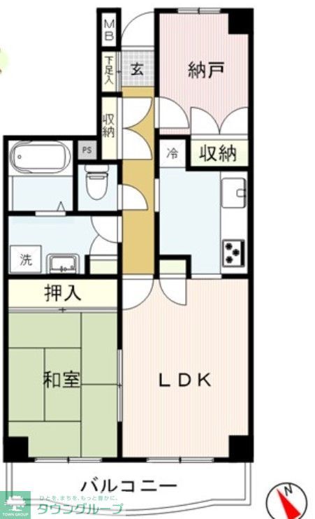 市川市南八幡のマンションの間取り