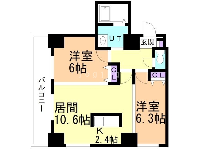 札幌市白石区菊水九条のマンションの間取り