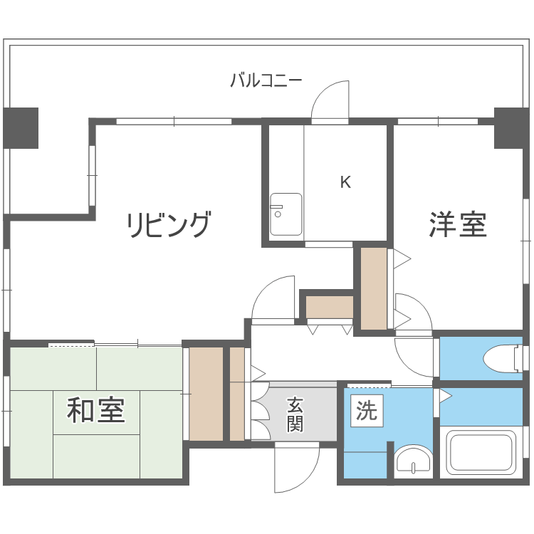 パークヒルズ南１０条の間取り