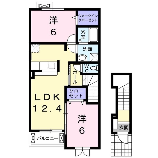 鈴鹿市矢橋のアパートの間取り