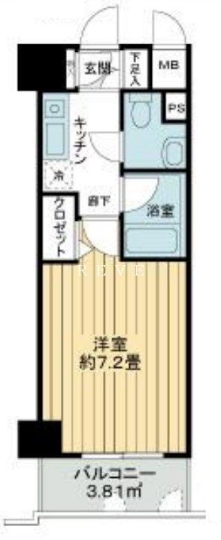 新宿区市谷本村町のマンションの間取り