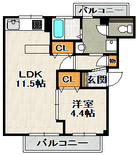 View　Terrace　売布（ビューテラス売布）の間取り