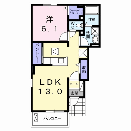 渋川市白井のアパートの間取り