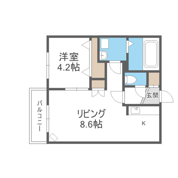 札幌市中央区北十三条西のマンションの間取り