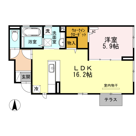 豊中市北条町のアパートの間取り