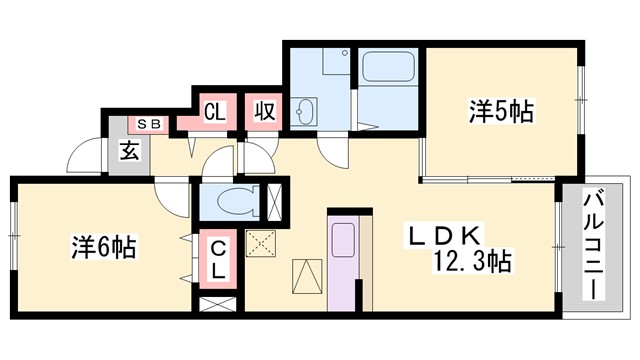 フェリア香呂Ｃの間取り