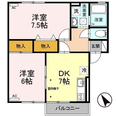 セジュール大住　Iの間取り
