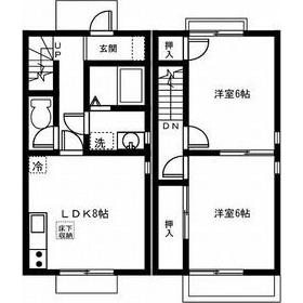 名鉄広見線 御嵩駅 徒歩8分 2階建 築31年の間取り写真