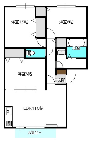 新潟市西区平島のアパートの間取り