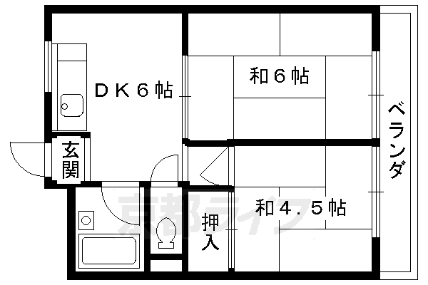 京都市左京区八瀬近衛町のマンションの間取り