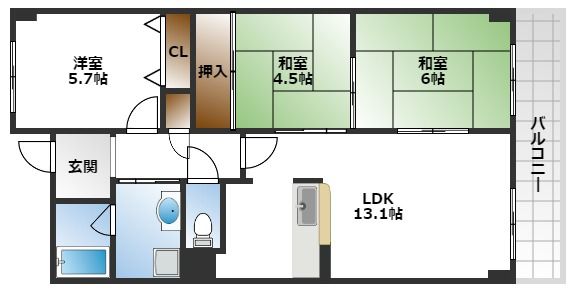 サニーサイド曽根の間取り