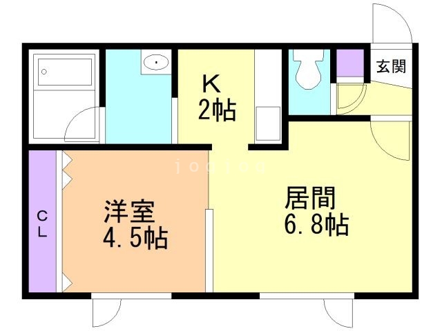 小樽市真栄のアパートの間取り