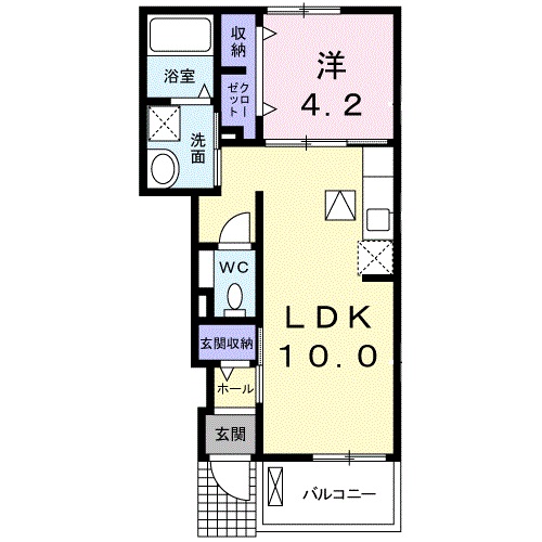 尾道市山波町のアパートの間取り