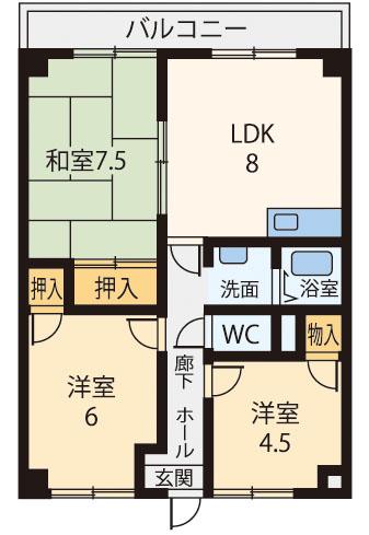 シティパレス岡寺の間取り