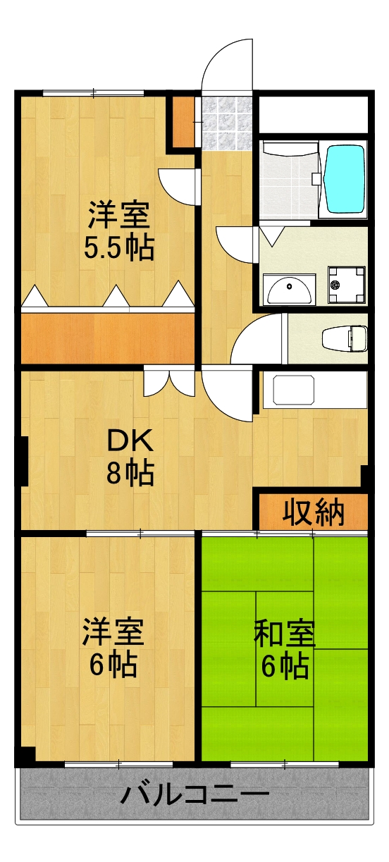 川崎市幸区北加瀬のマンションの間取り