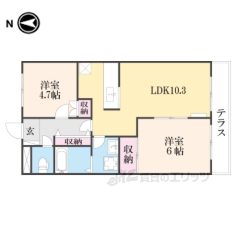 甲賀市水口町北泉のアパートの間取り