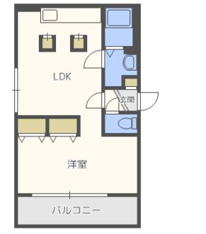 札幌市厚別区厚別中央三条のマンションの間取り