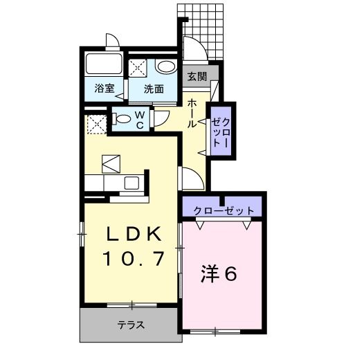 北九州市八幡西区高江のアパートの間取り