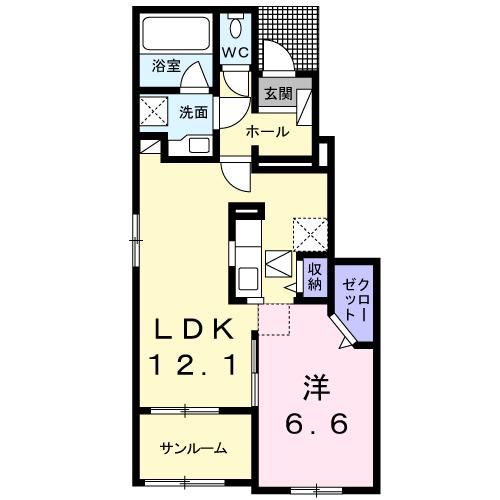 フレスクーラＤの間取り