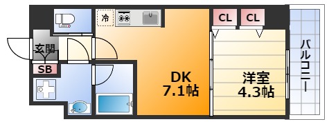 スプランディッド新大阪キャトルの間取り