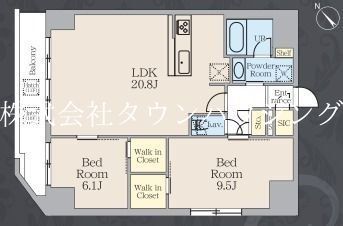 港区虎ノ門のマンションの間取り