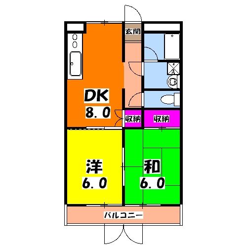 【鹿沼市茂呂のマンションの間取り】