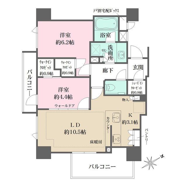 目黒区目黒本町のマンションの間取り