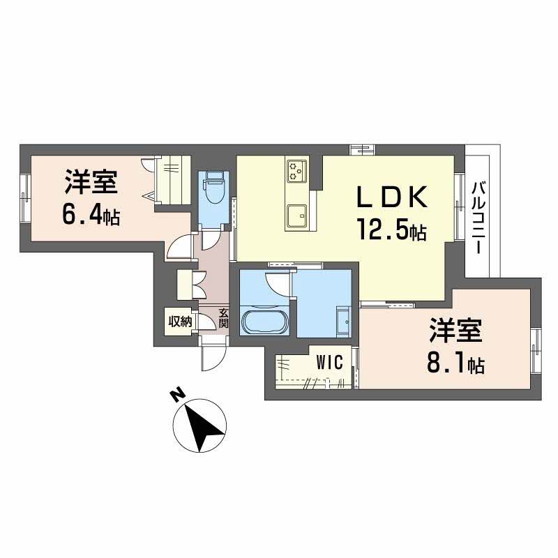 倉敷市片島町のアパートの間取り