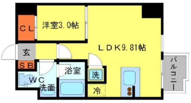 大阪市都島区中野町のマンションの間取り